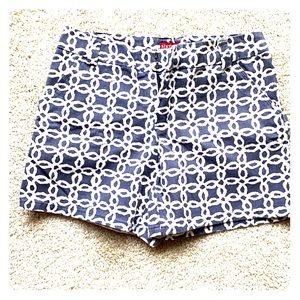 Target Merona Blue White Geometric Flowers Shorts